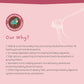 Pink background with text about baby food benefits and a logo on the left.