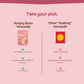 Comparison chart between 'Hungry Bums Vermicelli' and 'Other Healthy Vermicelli' on a pink background.